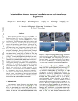 DeepMeshFlow: Content Adaptive Mesh Deformation for Robust Image
  Registration