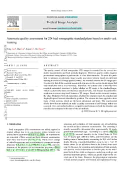Automatic quality assessment for 2D fetal sonographic standard plane
  based on multi-task learning