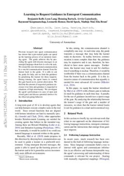 Learning to Request Guidance in Emergent Communication