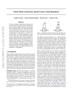 Linear Mode Connectivity and the Lottery Ticket Hypothesis