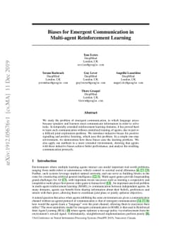Biases for Emergent Communication in Multi-agent Reinforcement Learning