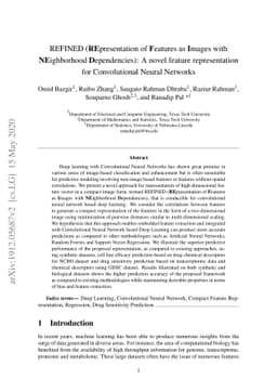 REFINED (REpresentation of Features as Images with NEighborhood
  Dependencies): A novel feature representation for Convolutional Neural
  Networks