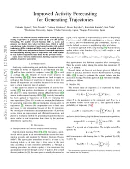 Improved Activity Forecasting for Generating Trajectories