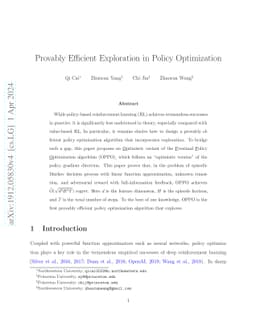 Provably Efficient Exploration in Policy Optimization