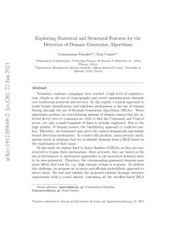 Exploiting Statistical and Structural Features for the Detection of
  Domain Generation Algorithms