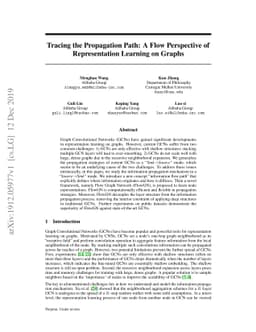 Tracing the Propagation Path: A Flow Perspective of Representation
  Learning on Graphs