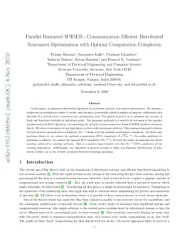 Parallel Restarted SPIDER -- Communication Efficient Distributed
  Nonconvex Optimization with Optimal Computation Complexity