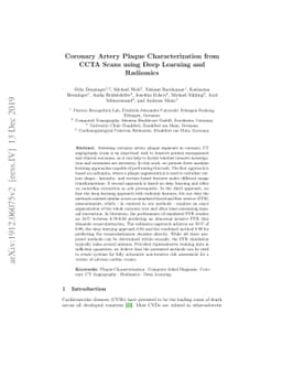 Coronary Artery Plaque Characterization from CCTA Scans using Deep
  Learning and Radiomics