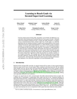 Learning to Reach Goals via Iterated Supervised Learning