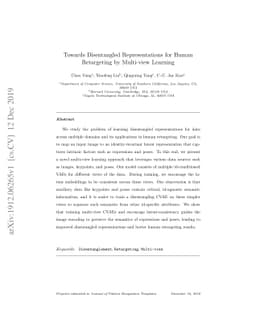 Towards Disentangled Representations for Human Retargeting by Multi-view
  Learning