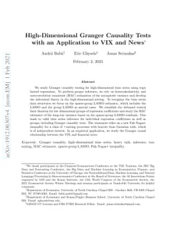 High-Dimensional Granger Causality Tests with an Application to VIX and
  News