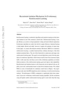 Recruitment-imitation Mechanism for Evolutionary Reinforcement Learning