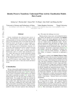 Identity Preserve Transform: Understand What Activity Classification
  Models Have Learnt