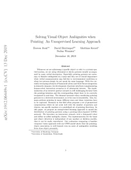 Solving Visual Object Ambiguities when Pointing: An Unsupervised
  Learning Approach
