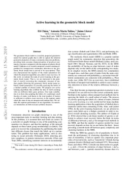 Active learning in the geometric block model