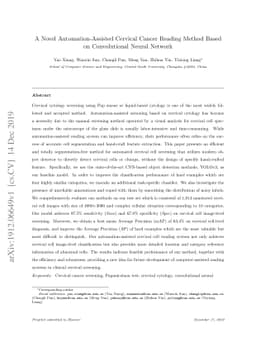 A Novel Automation-Assisted Cervical Cancer Reading Method Based on
  Convolutional Neural Network