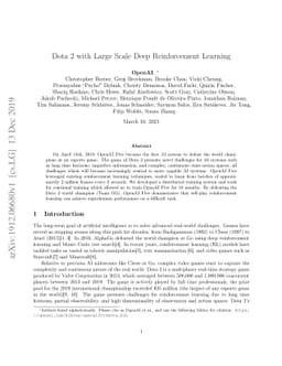 Dota 2 with Large Scale Deep Reinforcement Learning