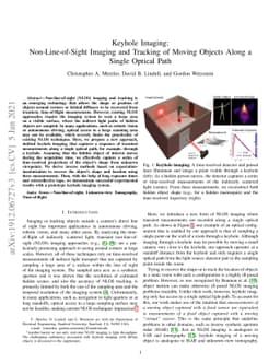 Keyhole Imaging: Non-Line-of-Sight Imaging and Tracking of Moving
  Objects Along a Single Optical Path