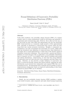 Formal Definitions of Conservative Probability Distribution Functions
  (PDFs)