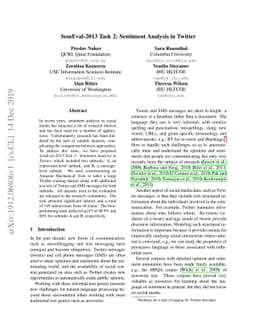 SemEval-2013 Task 2: Sentiment Analysis in Twitter