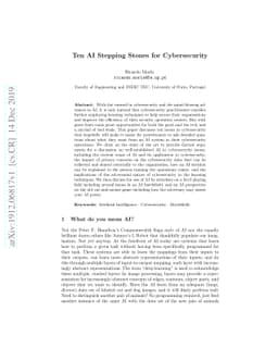 Ten AI Stepping Stones for Cybersecurity