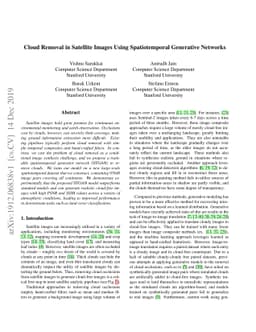 Cloud Removal in Satellite Images Using Spatiotemporal Generative
  Networks