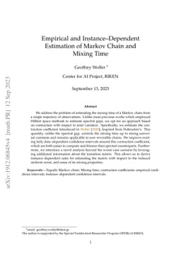 Empirical and Instance-Dependent Estimation of Markov Chain and Mixing
  Time