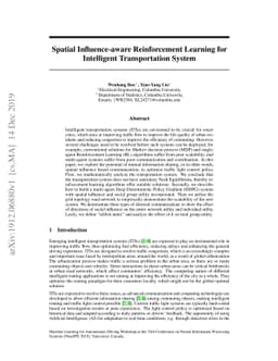 Spatial Influence-aware Reinforcement Learning for Intelligent
  Transportation System