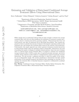 Estimation and Validation of Ratio-based Conditional Average Treatment
  Effects Using Observational Data