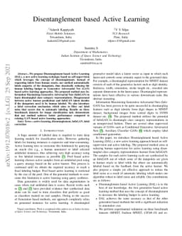Disentanglement based Active Learning