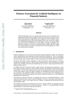 Fairness Assessment for Artificial Intelligence in Financial Industry