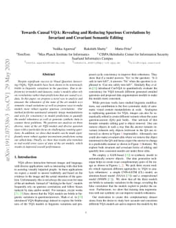 Towards Causal VQA: Revealing and Reducing Spurious Correlations by
  Invariant and Covariant Semantic Editing