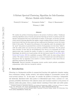A Robust Spectral Clustering Algorithm for Sub-Gaussian Mixture Models
  with Outliers