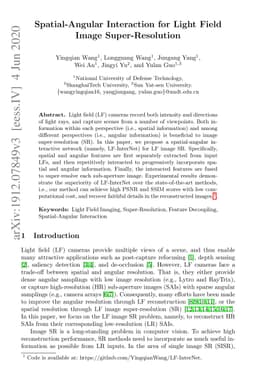 Spatial-Angular Interaction for Light Field Image Super-Resolution