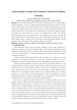 Constructing the F-Graph with a Symmetric Constraint for Subspace
  Clustering