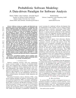Probabilistic Software Modeling: A Data-driven Paradigm for Software
  Analysis