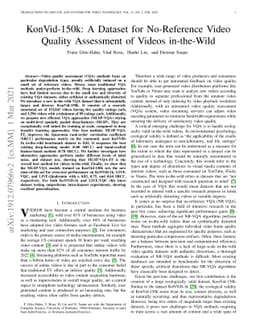 KonVid-150k: A Dataset for No-Reference Video Quality Assessment of
  Videos in-the-Wild