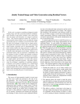 Jointly Trained Image and Video Generation using Residual Vectors