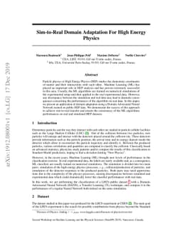 Sim-to-Real Domain Adaptation For High Energy Physics
