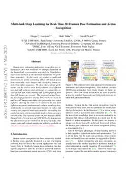Multi-task Deep Learning for Real-Time 3D Human Pose Estimation and
  Action Recognition