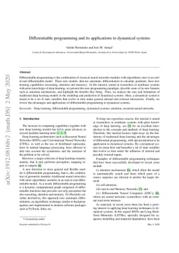 Differentiable programming and its applications to dynamical systems