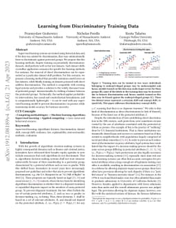 Learning from Discriminatory Training Data