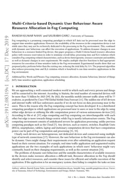 Multi-Criteria-based Dynamic User Behaviour Aware Resource Allocation in
  Fog Computing