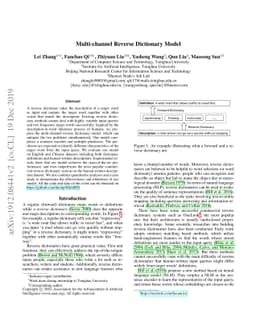 Multi-channel Reverse Dictionary Model
