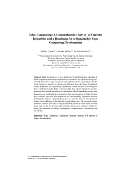 Edge Computing: A Comprehensive Survey of Current Initiatives and a
  Roadmap for a Sustainable Edge Computing Development