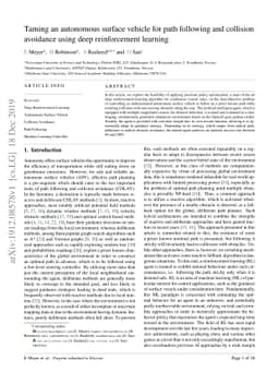 Taming an autonomous surface vehicle for path following and collision
  avoidance using deep reinforcement learning