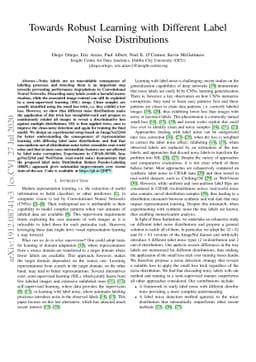 Towards Robust Learning with Different Label Noise Distributions