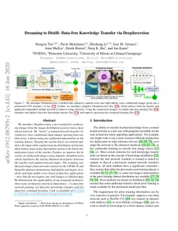 Dreaming to Distill: Data-free Knowledge Transfer via DeepInversion
