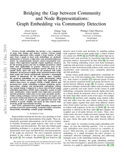 Bridging the Gap between Community and Node Representations: Graph
  Embedding via Community Detection