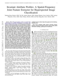Invariant Attribute Profiles: A Spatial-Frequency Joint Feature
  Extractor for Hyperspectral Image Classification